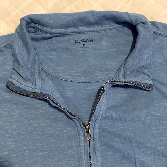 CROWN & Ivy Sun Washed Long Sleeved Quarter Zip Shirt Men’s Medium - Picture 2 of 4
